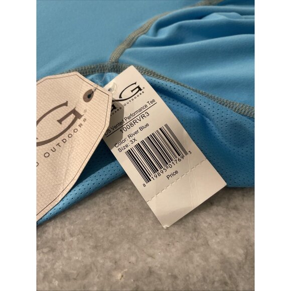 New GameGuard Outdoors Shirt Mens 3XL Blue LS Vented Performance Tee Fishing - Picture 6 of 10